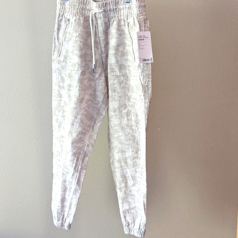Athleta Cabo Tide Linen Joggers size 4